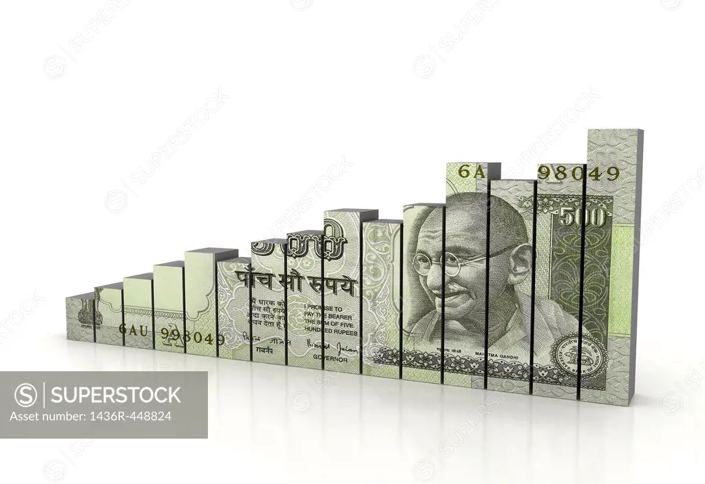 Indian currency representing financial growth
