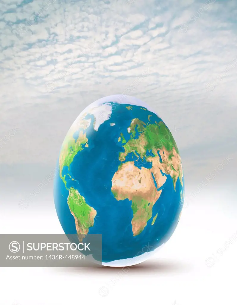 Illustrative image of globe impression on an egg