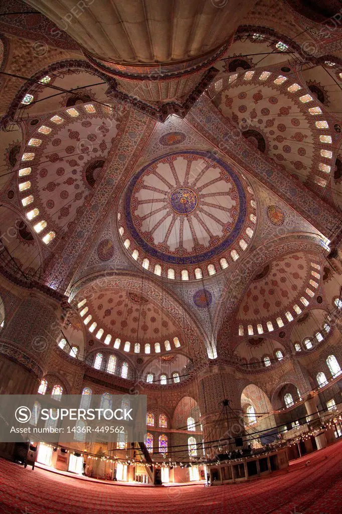 Ceiling of Sultan Ahmed Mosque, Istanbul, Turkey