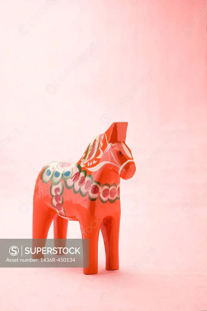 Dala Horse on Pink Paper