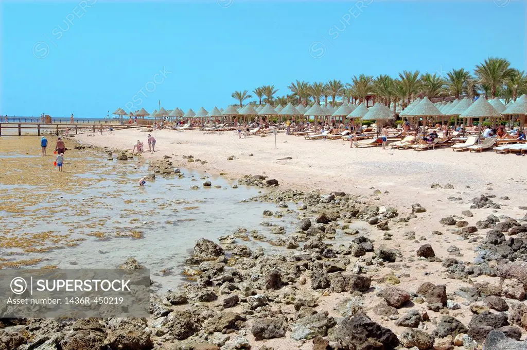 Low tide on coral beach, Sharm el-Sheikh, Sinai Peninsula, Egypt.