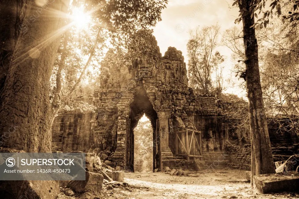 Angkor Thom East Gate also known as the Death Gate is one of the five gates which guards the ancient city of Angkor Thom. It was built by King Jayavar...