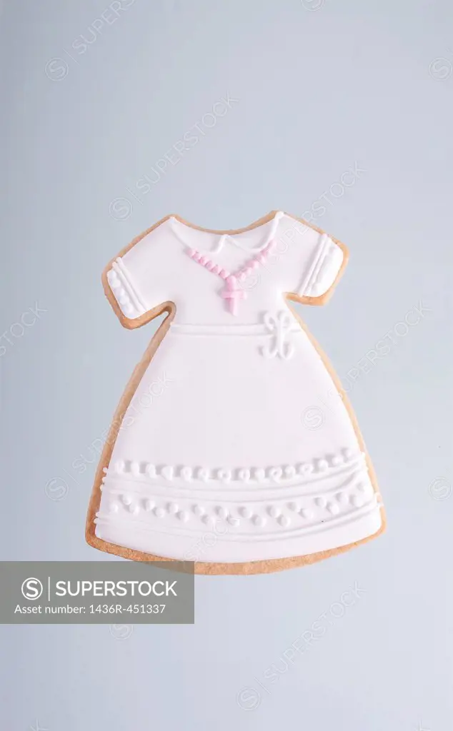 First Communion. Cookie in Girl Dress shape.