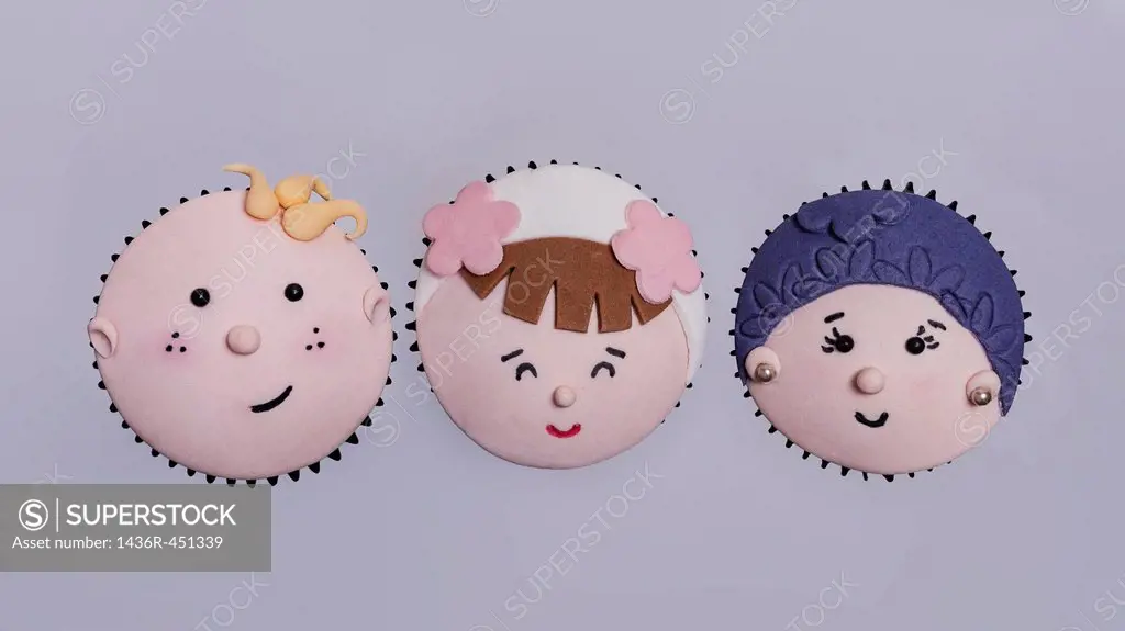 Characters shaped cupcakes.
