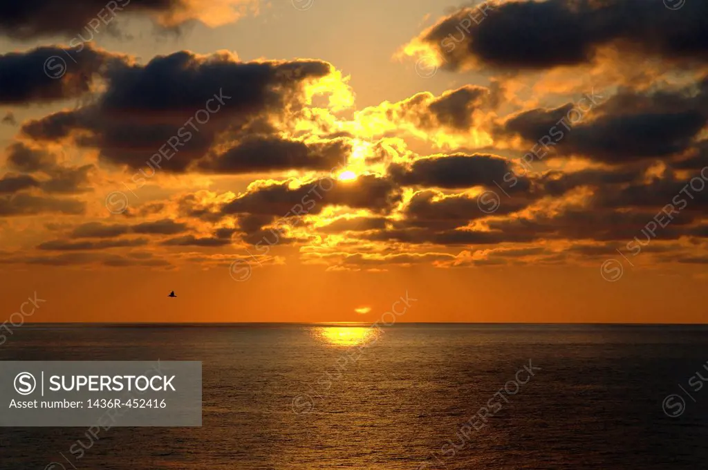 Sunset, Zmiinyi Island, Snake Island, Black Sea, Odessa, Ukraine, Eastern Europe.