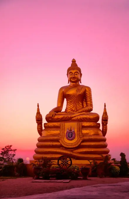 Golden Buddha statue at the Big Buddha Monument, Island Phuket, Thailand.