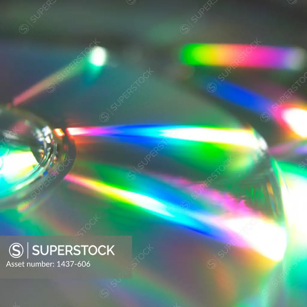 Close-up of two compact discs