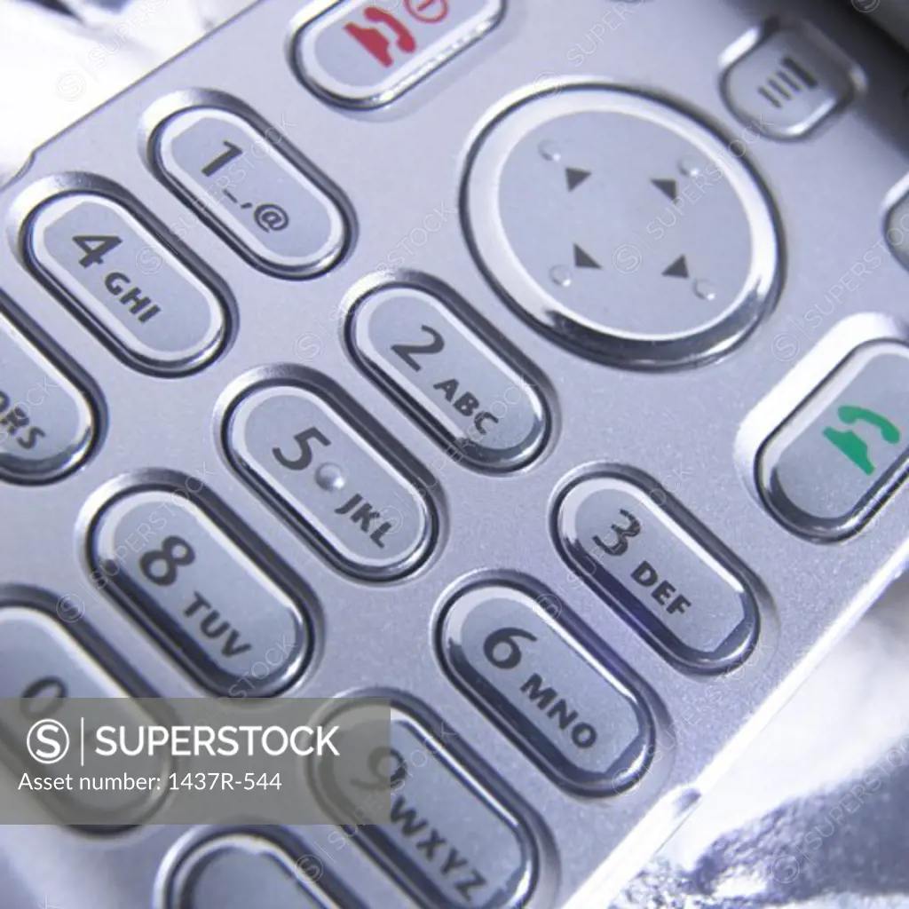 Close-up of the buttons on a mobile phone