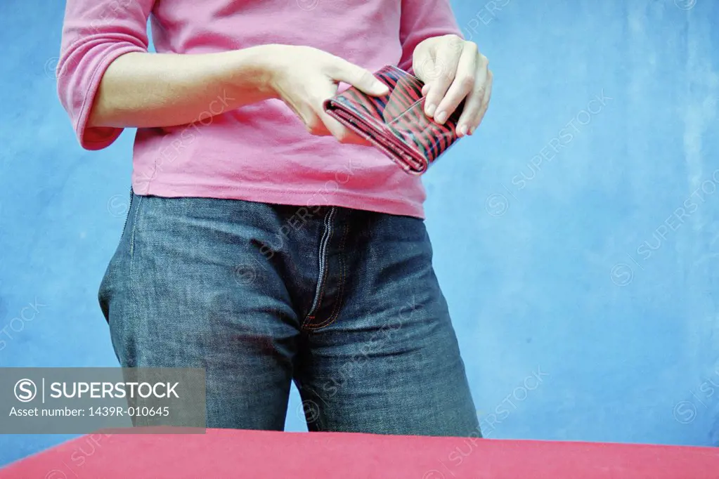 Woman holding a wallet