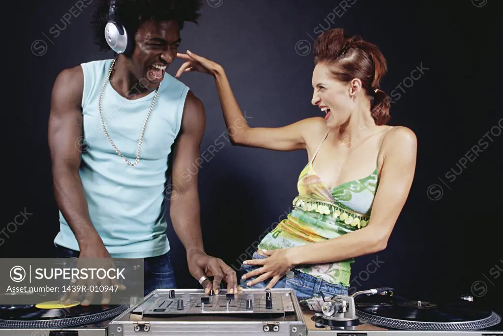 Friends DJing