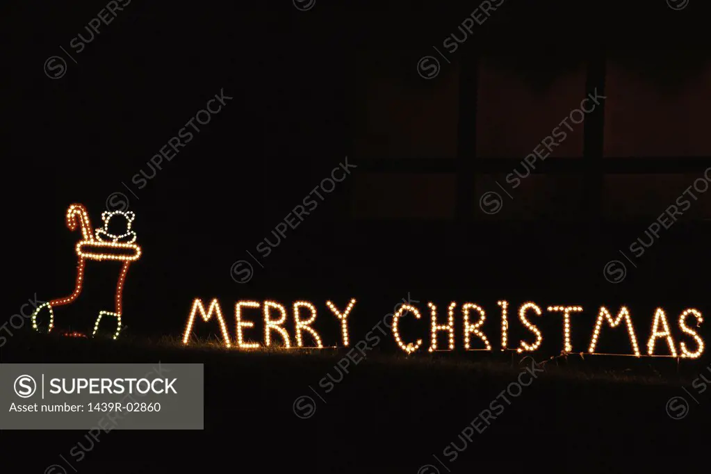 Illuminated christmas sign