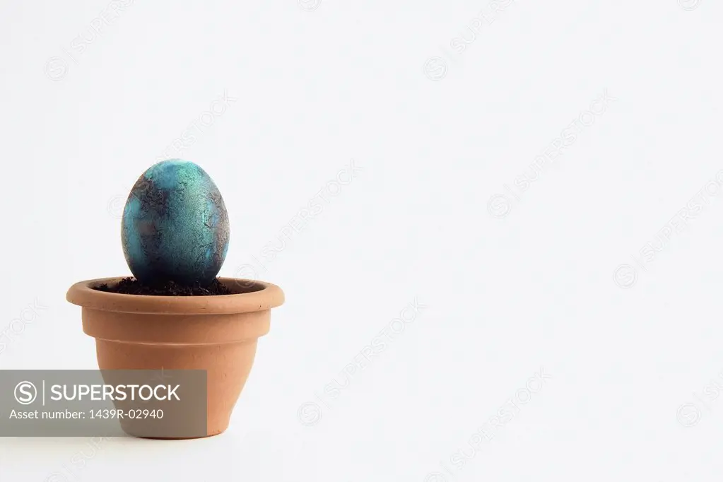 Easter egg in flower pot