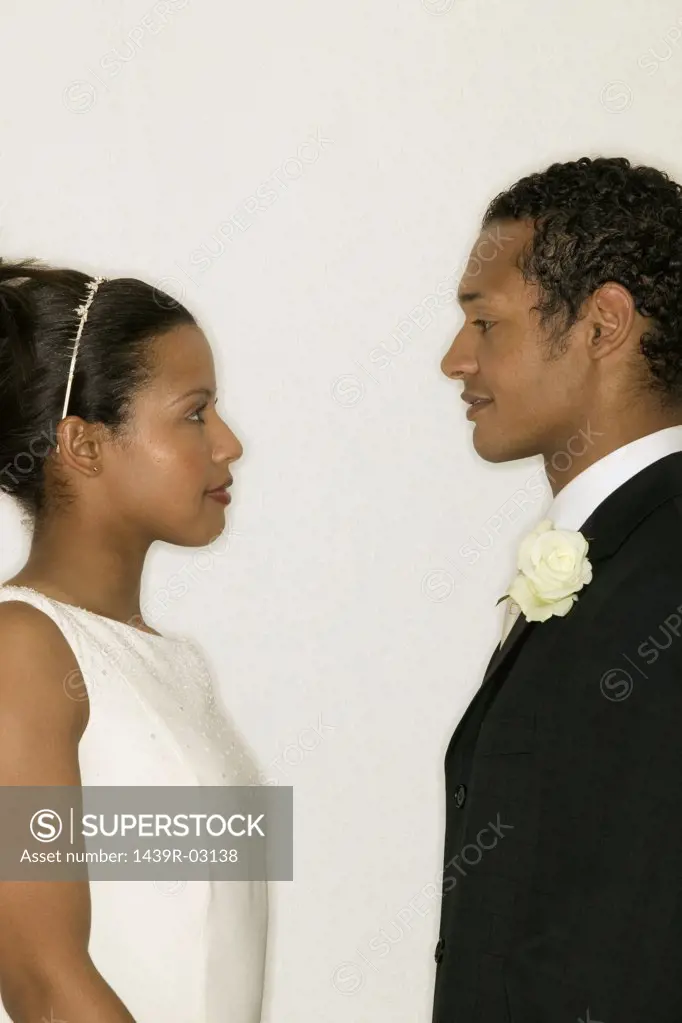 Profile of newlywed couple