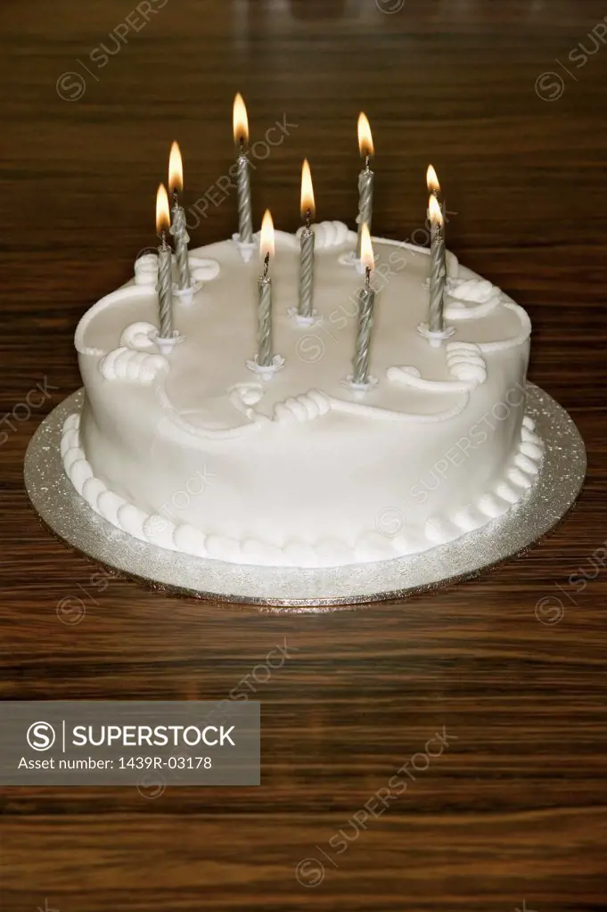 Birthday cake on dining table