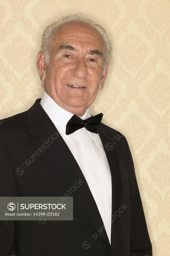 Senior man wearing a tuxedo