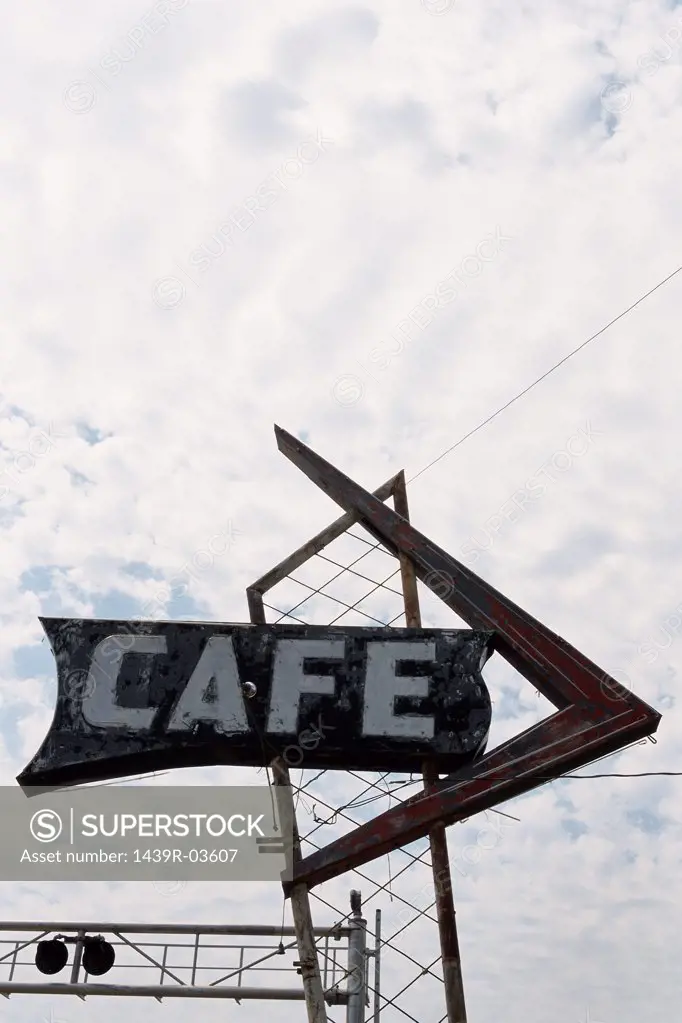 Derelict cafe sign