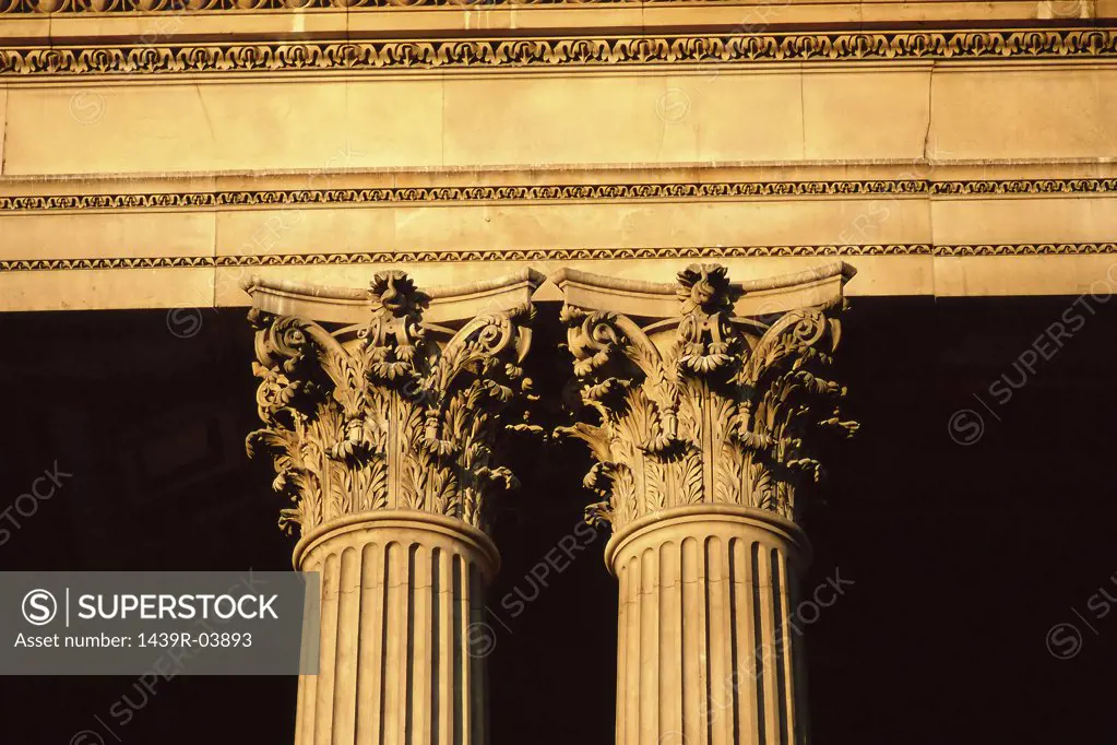 St Paul's Corinthian columns from Ludgate Hill