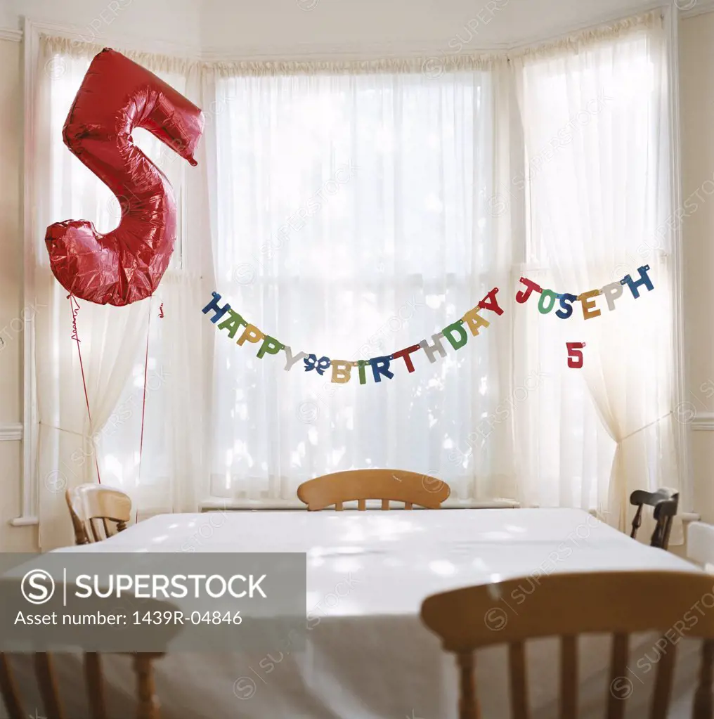 Room decorated for birthday