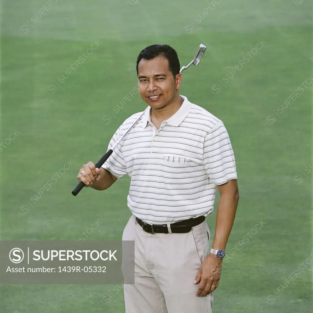 Portrait of a male golfer