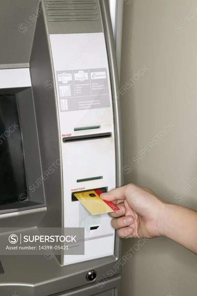 Man using a cash machine