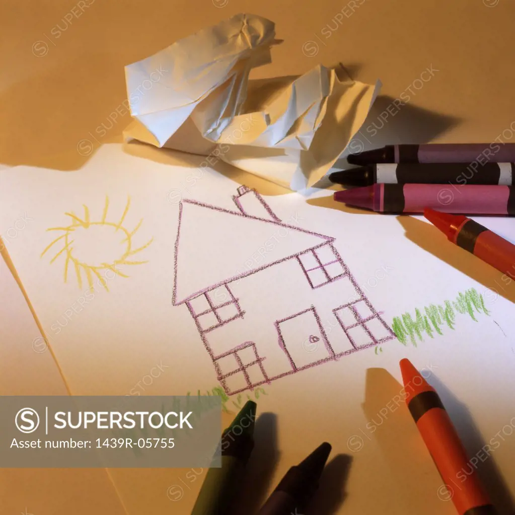 Child's drawing of a house