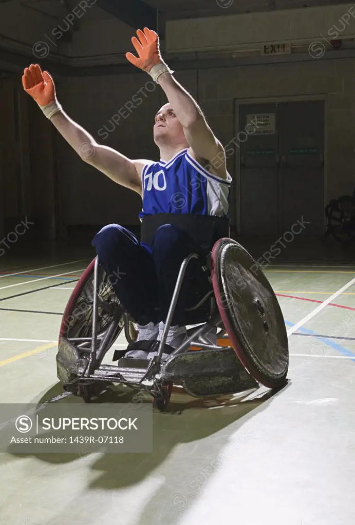 Basketball player in a wheelchair