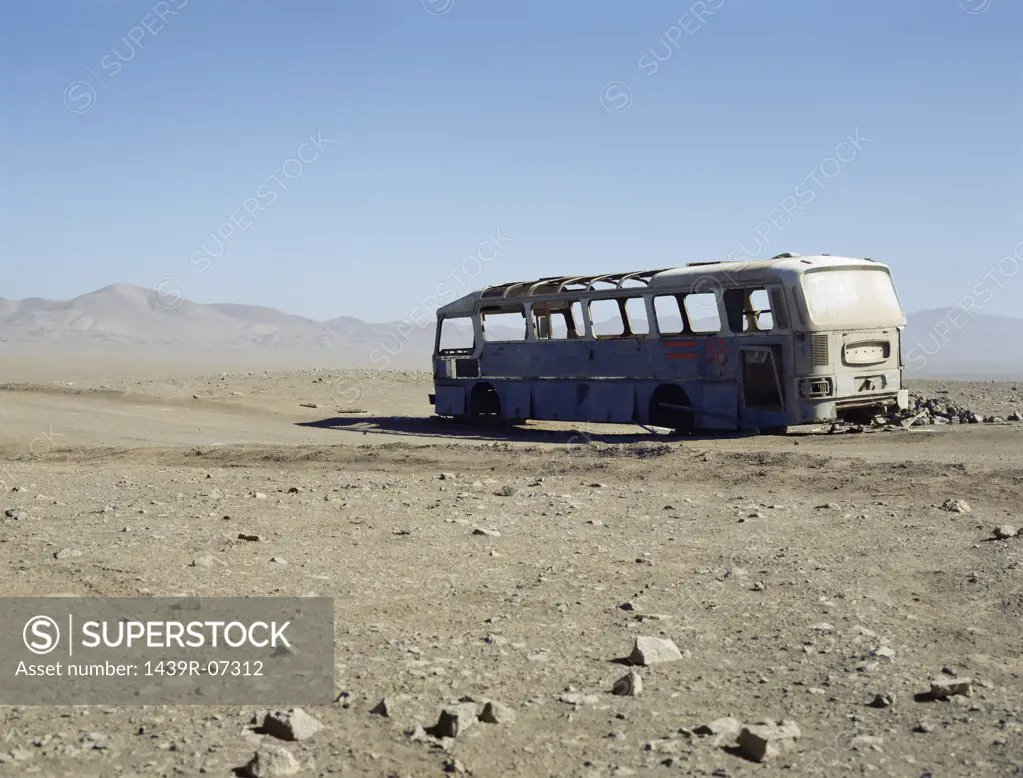 Abandoned bus in the Atacama Desert