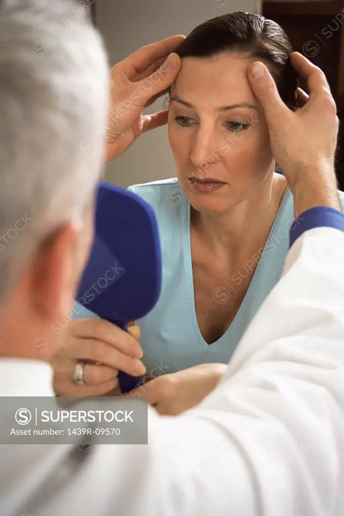 Woman preparing for face lift