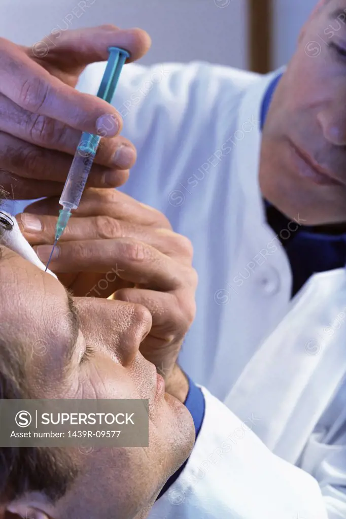 Man having botox injections