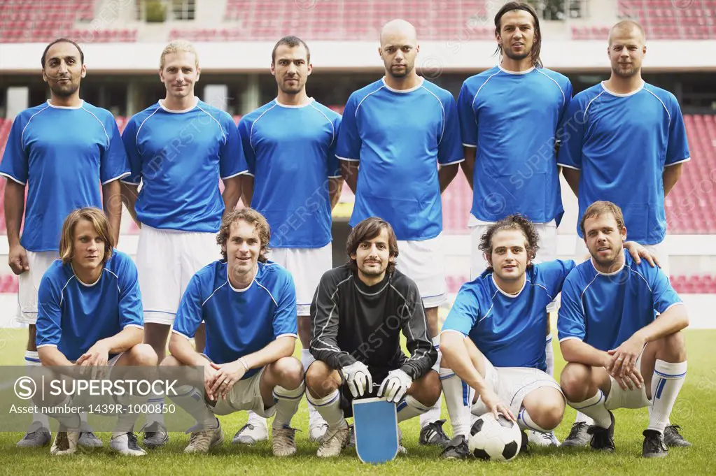 Football team in blue