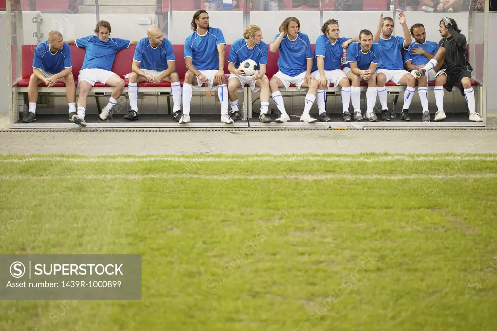 Footballers on the bench