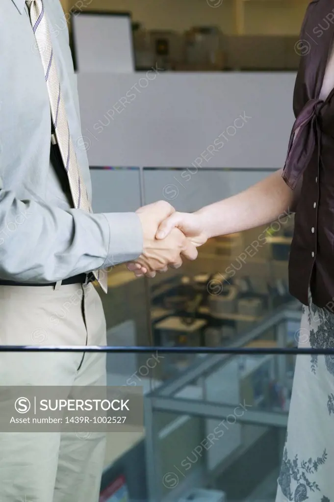 Colleagues shaking hands