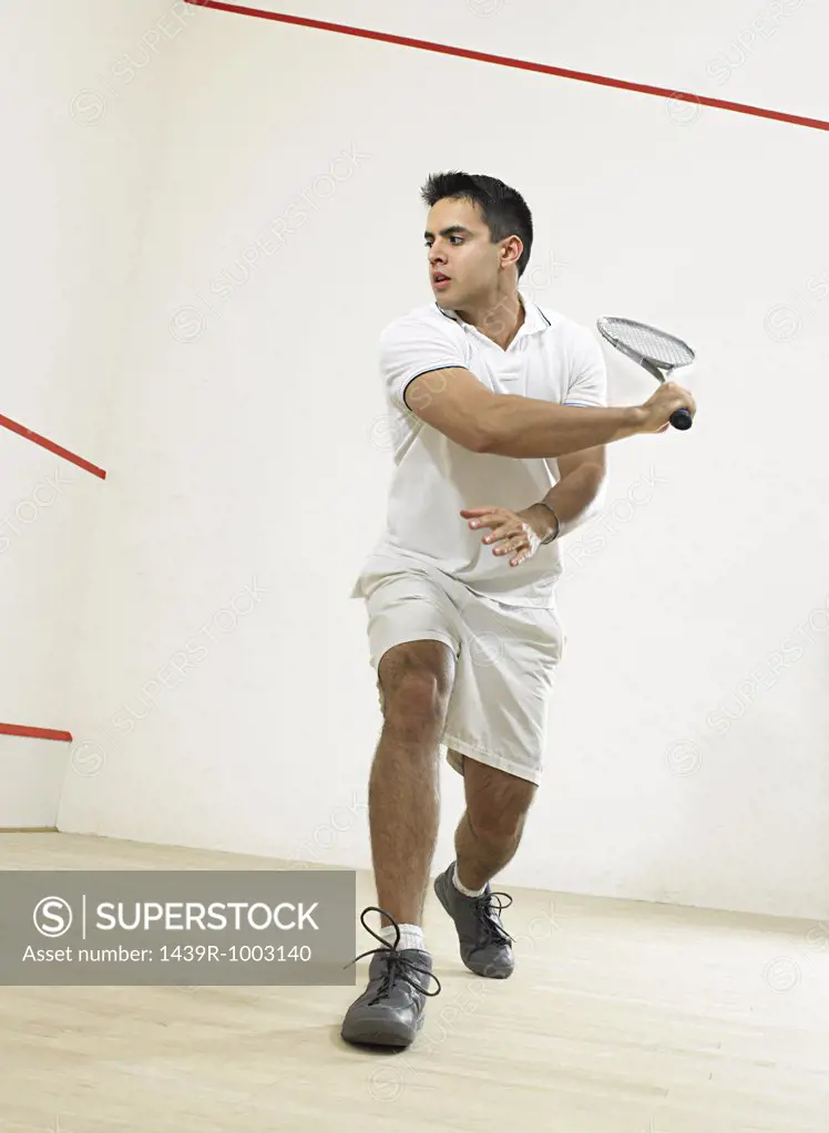 Male squash player