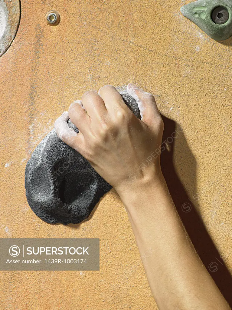 Hand of a rock climber