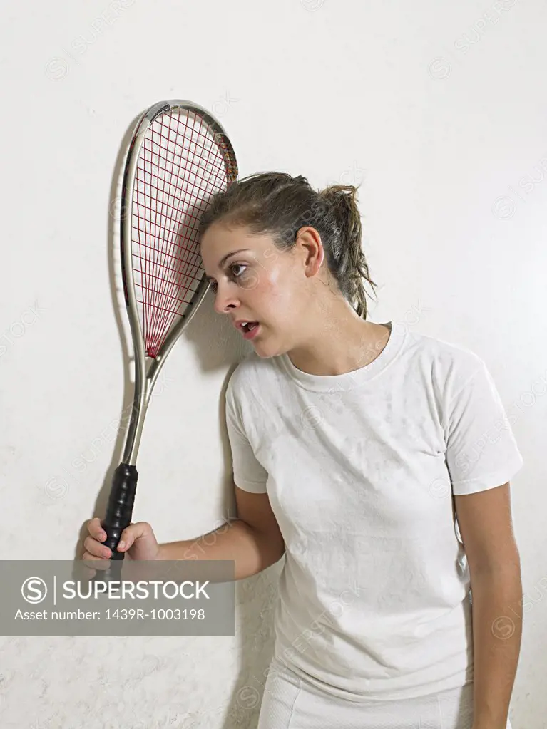Exhausted squash player