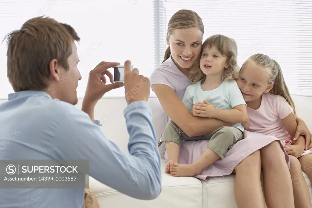 Family posing for a photograph