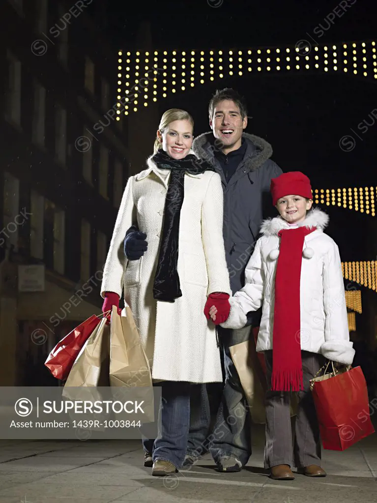 Family out christmas shopping