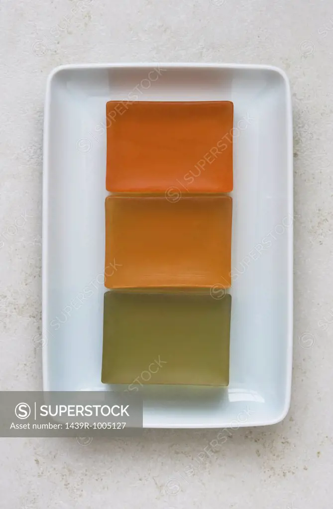 Soaps in a dish