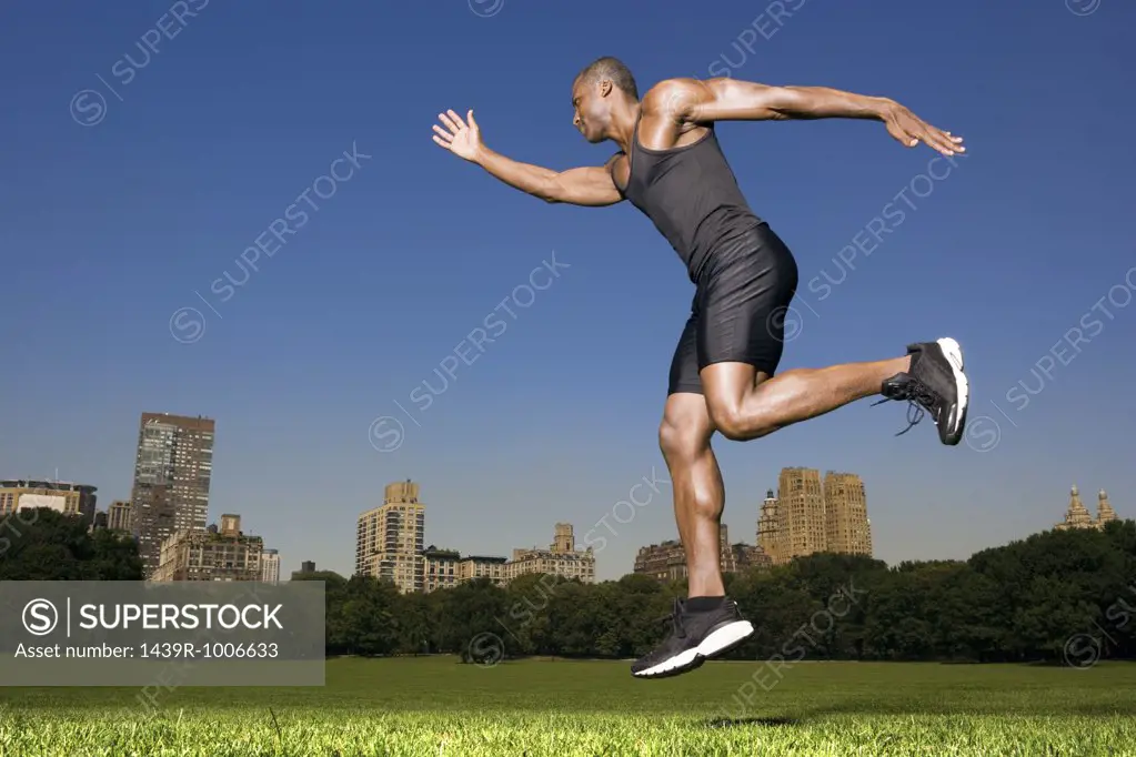 Athlete in central park