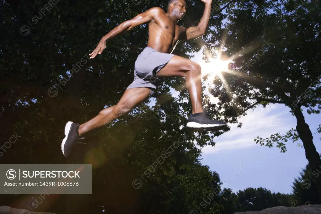 Man leaping