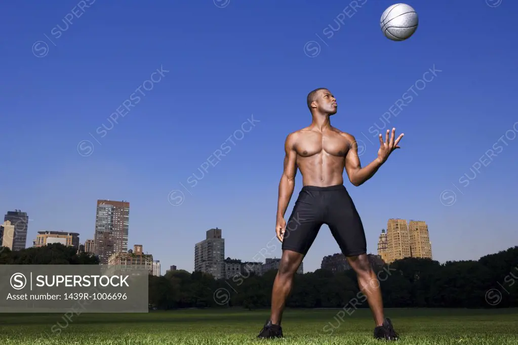 Man throwing basketball