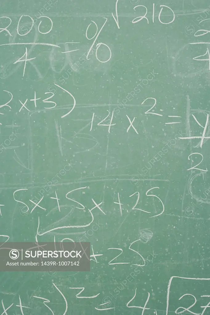 Formula written on a blackboard