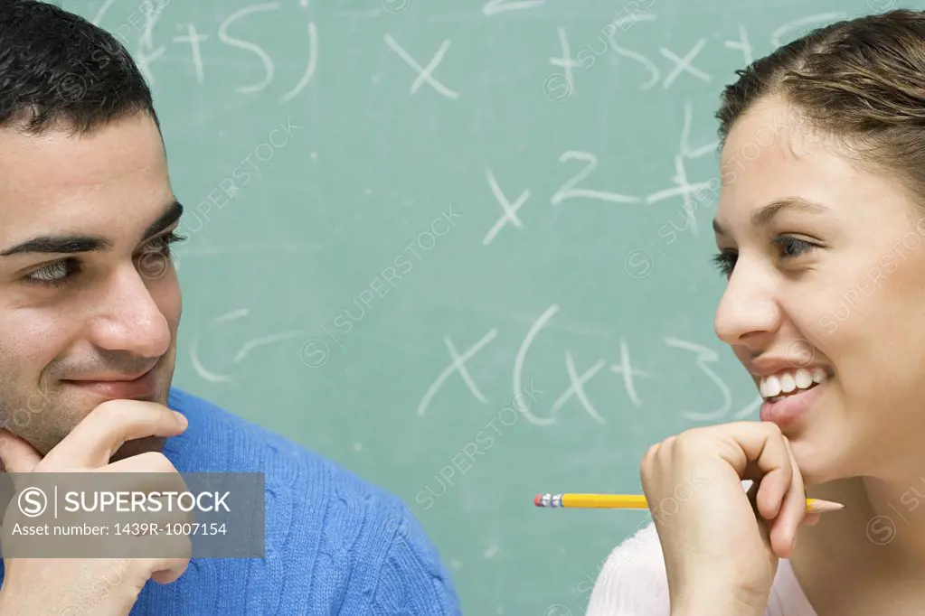 Two students flirting