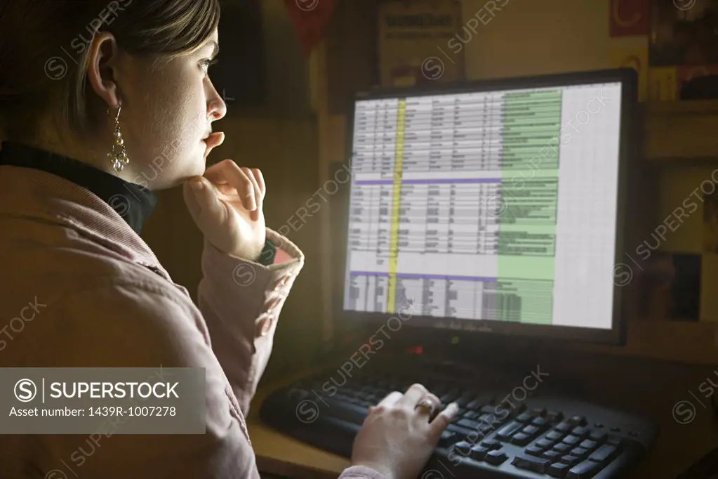 Female student working on a computer