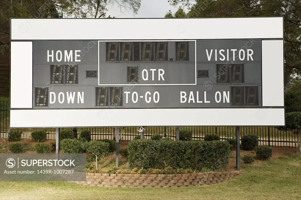 American football scoreboard