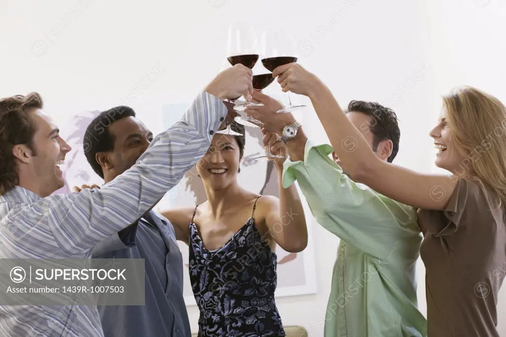 Friends raising a toast