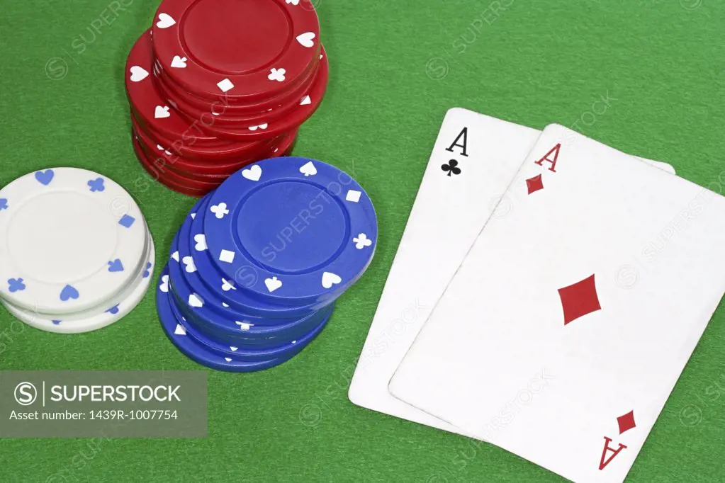 Playing cards and gambling chips