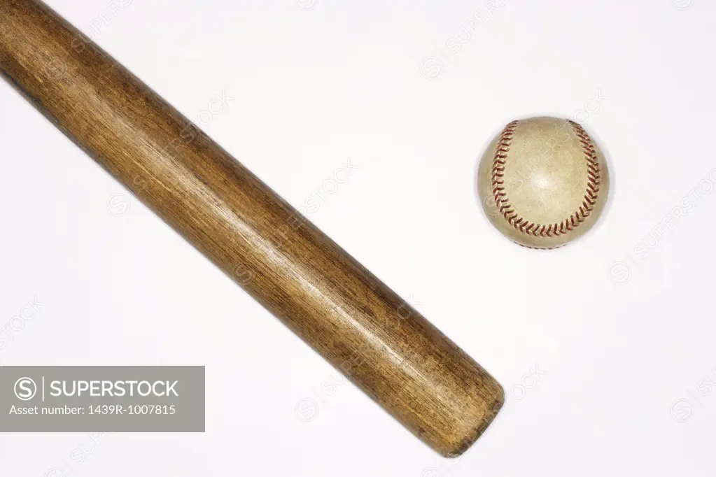 Baseball bat and baseball