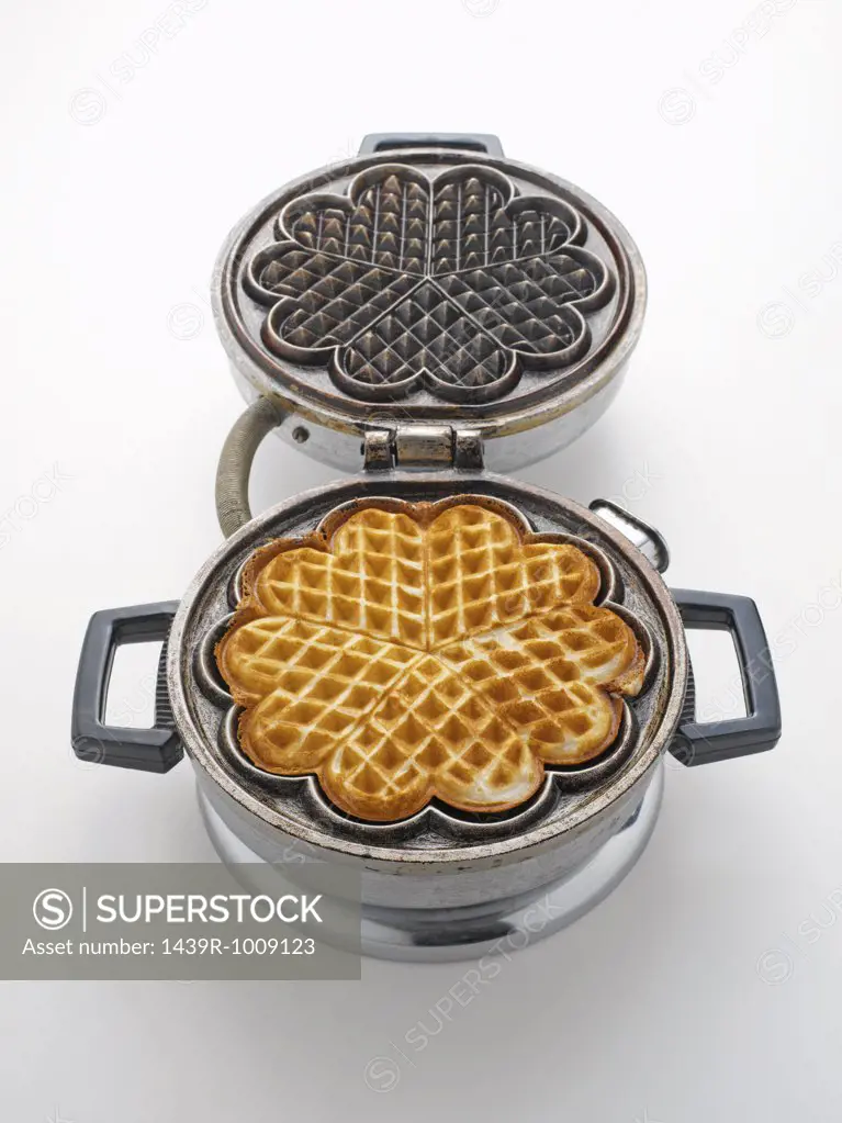 Waffle in a waffle iron