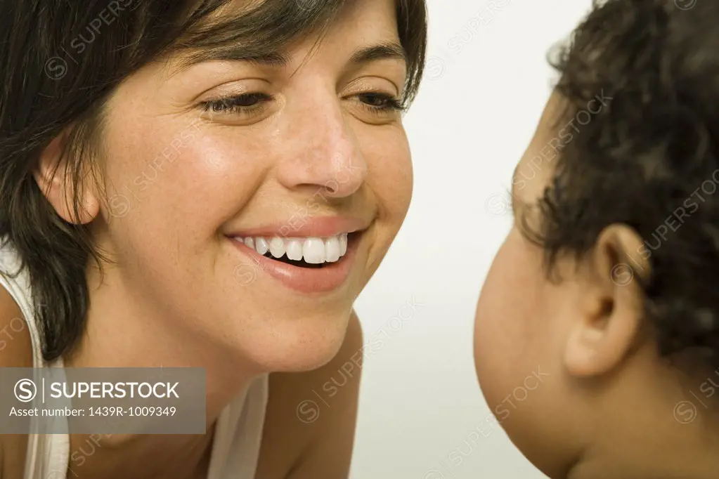 Mother gazing at baby